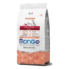 Monge Natural Superpremium Mini Adult Salmon & Rice sausas maistas šunims
