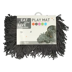 EAT SLOW LIVE LONGER žaismingas kilimėlis lėtam ėdimui ir užimtumui 44x28 cm, pilkas — 1 nuotrauka