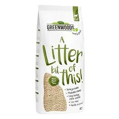 Greenwoods gumulus sudarantis kraikas katėms, ekonominė pakuotė, Augalinio pluošto kekėjantis kraikas 2 x 30 l — 2 nuotrauka