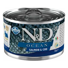 Farmina N&D Dog Ocean Mini Adult su lašiša ir menke, drėgnas maistas šunims 140 g