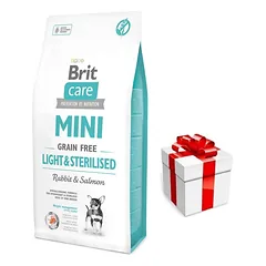 BRIT CARE Mini Grain-Free Light&Sterilised 2kg + STAIGMENA ŠUNIUI
