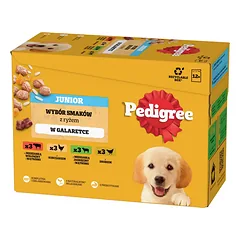 PEDIGREE Junior skonių pasirinkimas su ryžiais 12x100g želėje