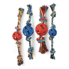 Camon Cotton Rope žaislas su guminiu kamuoliuku šunims - Pet24 nuotrauka