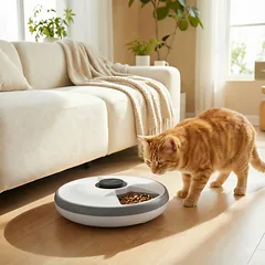 Automatinis maisto dozatorius baltas ir pilkas — 2 nuotrauka