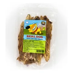 Real Dog natūralios triušio ausys, skanėstai šunims 100 g parduotuvėje akvanamai.lt