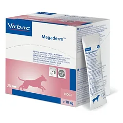 Virbac Megaderm ėdalo papildas odos ir kailio būklei gerinti 28×8 ml (virš 10 kg)