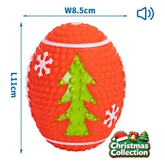 Nobleza kamuoliukas šuniui su garsiniu elementu, vinilinis, xmas, 11x8,5cm — 4 nuotrauka
