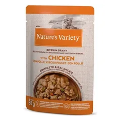 Nature’s Variety Wet Bites Cat drėgnas maistas katėms su vištiena, 85 g