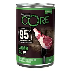 Wellness Core Adult 95% Single Protein drėgnas maistas šunims 6 x 400 g