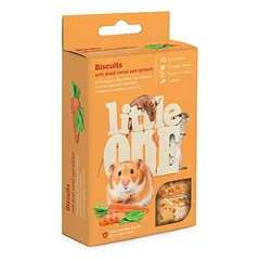 Little One Sausainiai su morkomis ir špinatais papildomas maistas smulkiems graužikams, 5x7g