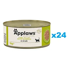 APPLAWS Cat Adult Tuna with Seaweed in Broth tunas su jūros dumbliais sultinyje 24x156 g