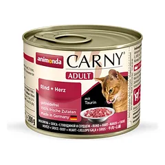 ANIMONDA Cat Carny Adult, skonis: jautiena ir širdelės, 200 g 