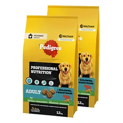 PEDIGREE® Adult Professional Nutrition 2x12 kg su jautiena ir daržovėmis - sausas visavertis ėdalas suaugusiems didelių ir vidutinių veislių šunims