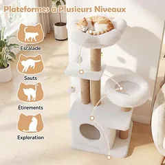 Kačių draskyklė, daugiapakopė, Smėlio, 44,5 × 39 × 96 cm — 5 nuotrauka