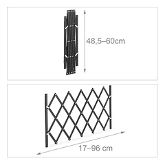 Šunų varteliai Relaxdays 10045276.0, sulankstomi, Juodi, 17–96 × 48,5–60 cm — 4 nuotrauka