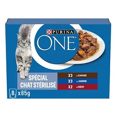 PURINA ONE Sterilized mišrus rinkinys, drėgnas maistas katėms 8 x 85 g, 80 - 99 g — 1 nuotrauka