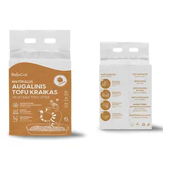 Kraikas katėms TOFU BeloCat, kokoso kvapo, 6 l (2,5 kg), 2 mm granulės
