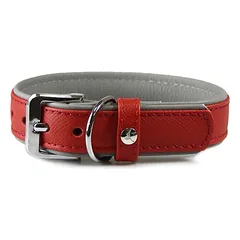 Das Lederband Hundehalsband Firenze carnelian/stone