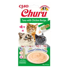 INABA Churu tuno ir vištienos skonio skanėstas katėms 4x14g