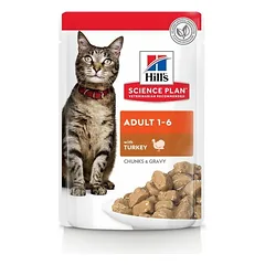 Hills Science Plan Cat Adult 1-6 With Turkey šlapias maistas suaugusiems katėms su kalakutiena, 12 x 85 g