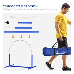 Šunų treniruočių rinkinys iš 4 dalių PawHut 88x64x95cm., baltos/mėlynos spalvos — 4 nuotrauka