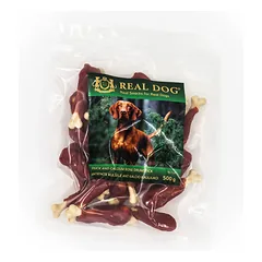Real Dog skanėstai šunims, antienos kulšelė ant kalcio kauliuko, 500 g