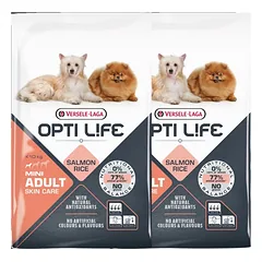 VERSELE-LAGA Opti Life Adult Skin Care Mini for small breeds with sensitive skin Lašiša 15 kg (2 x 7,5 kg)