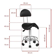 Activ 6001 Black - patogi kirpimo kėdė su kontūruota sėdyne ir atlošu, juoda, Czarny — 2 nuotrauka