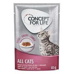 Concept for Life mišri ekonominė pakuotė, drebučiai ir padažas, drėgnas maistas katėms 24 x 85 g, Beauty in Soße und Gelee — 3 nuotrauka