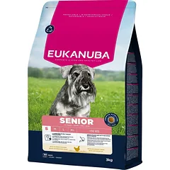 EUKANUBA Senior Small Breeds Chicken 3 kg sausas maistas vyresniems mažų veislių šunims, turintis šviežio vištienos