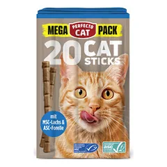 Perfecto Cat Catsticks skanėstai su lašiša ir upėtakiu katėms - Zoobazė