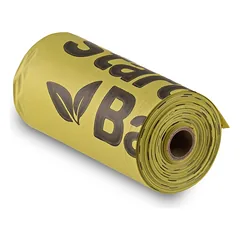 STARCH BAG Kompostuojamieji BIO maišeliai išmatoms 1 ritinėlis x 15 vnt., žalios spalvos