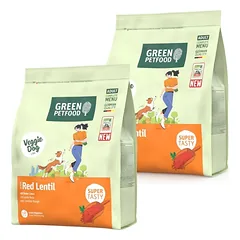 GREEN PETFOOD VeggieDog with Red Lentil 2x900g vegetariškas šunų maistas su raudonosiomis lęšiais