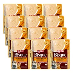 INABA Cat Ciao Bisque - vištienos skonio papildomas ėdalas katėms 12x40g