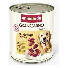 Animonda GranCarno Adult Poultry Hearts: konservai suaugusiems šunims su paukštienos širdelėmis, 800 g