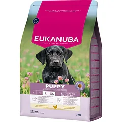 EUKANUBA Puppy Large Breeds Chicken 3 kg sausas maistas didelių veislių šuniukams, turintis šviežio vištienos