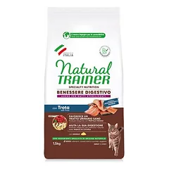 Natural Trainer Benessere Digestivo su upėtakiu, sausas maistas katėms