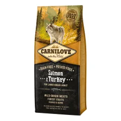 Carni Love Salmon & Turkey Adult Large Breed sausas maistas šunims