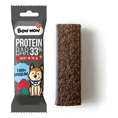 Bow Wow Protein Bar su tunu ir spirulina šunims, 33% baltymų nuotrauka
