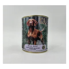 Real Dog SP Konservuotas visavertis subalansuotas pašaras suaugusiems šunims su jautiena ir triušiena 800 g parduotuvėje mumbo.lt
