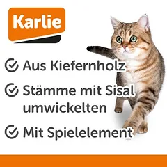 Karlie draskymo stulpas Liva katėms, smėlio spalvos / natūrali — 2 nuotrauka