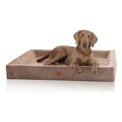 Knuffelwuff orthopädisches Hundebett aus Cord mit Handwebcharakter Santiago