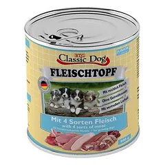 Classic Dog Junior mėsos troškinys su 4 rūšių mėsa, konservai 6 x 800 g, drėgnas maistas šuniukams