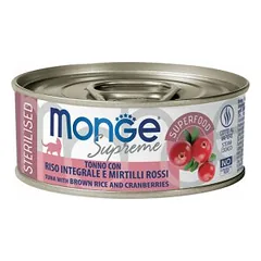 Monge Supreme Tuna With Brown Rice & Cranberries Sterilised konservai sterilizuotoms katėms, 80 g