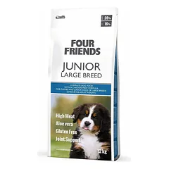 Four Friends junior large breed begrūdė sausas pašaras jauniems didelių veislių šunims su vištiena, 12 kg