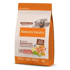Nature’s Variety No Grain Sausas begrūdis pašaras suaugusiems vidutinių ir didelių veislių šunims su lašiša 10 kg