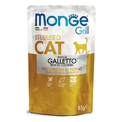 Monge Grill Sterilised Jelly konservai sterilizuotoms katėms su vištiena 85g