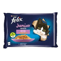 FELIX Fantastic Junior vištienos ir lašišos želė 4x85g