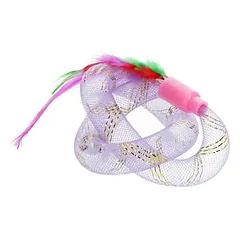 Hippie Pet kačių žaislas, su plunksnomis, 19 cm, violetinis — 3 nuotrauka