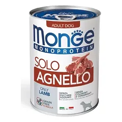 Monge Monoprotein paštetas, tik ėriena, drėgnas maistas šunims 400 g parduotuvėje petshop.lt